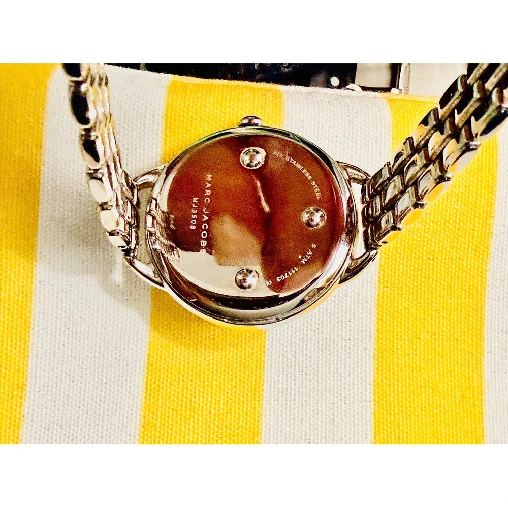 Marc Jacobs Courtney MJ3508 Mother of Pearl Crystal Stainless Steel Watch Silver